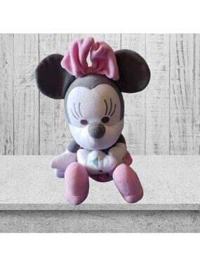 Disney Minnie Mouse Plush Pink Bow Stuffed Animal Toy Gray/Pink